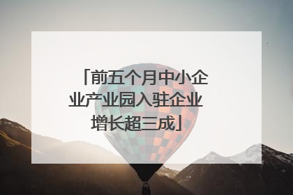 前五个月中小企业产业园入驻企业增长超三成