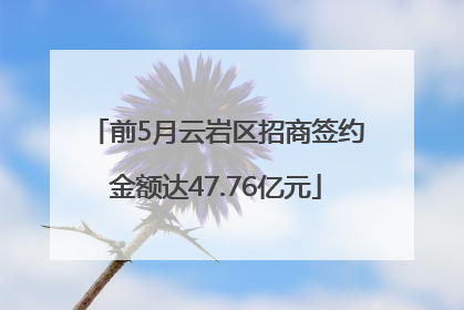 前5月云岩区招商签约金额达47.76亿元
