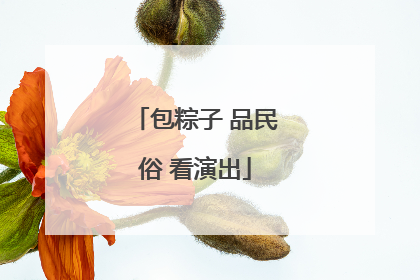 包粽子 品民俗 看演出