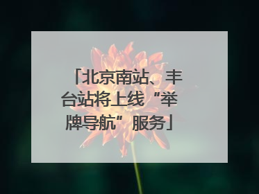 北京南站、丰台站将上线“举牌导航”服务