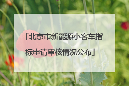 北京市新能源小客车指标申请审核情况公布