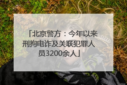 北京警方：今年以来刑拘电诈及关联犯罪人员3200余人