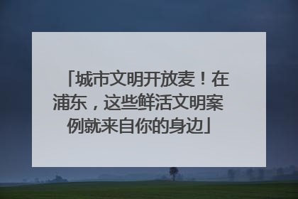 城市文明开放麦！在浦东，这些鲜活文明案例就来自你的身边