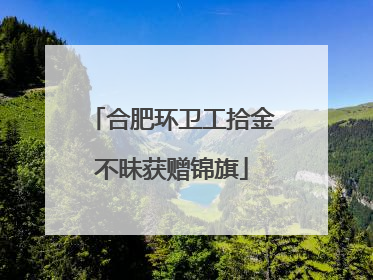 合肥环卫工拾金不昧获赠锦旗