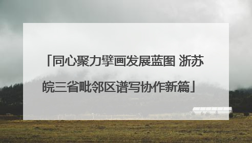同心聚力擘画发展蓝图 浙苏皖三省毗邻区谱写协作新篇
