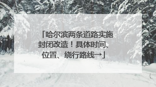 哈尔滨两条道路实施封闭改造！具体时间、位置、绕行路线→