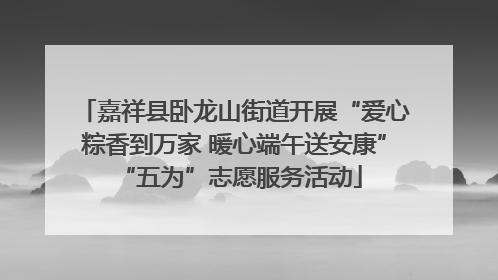 嘉祥县卧龙山街道开展“爱心粽香到万家 暖心端午送安康” “五为”志愿服务活动