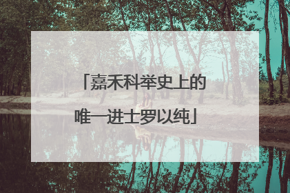嘉禾科举史上的唯一进士罗以纯