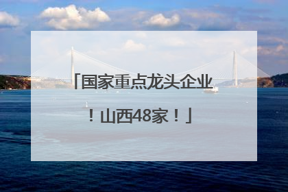 国家重点龙头企业！山西48家！