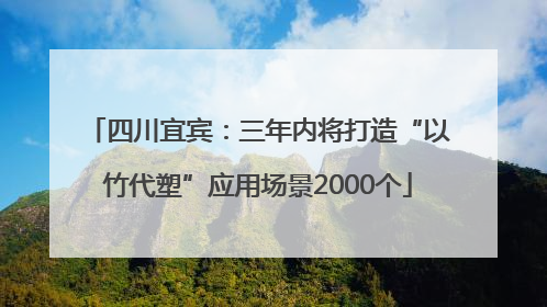 四川宜宾：三年内将打造“以竹代塑”应用场景2000个