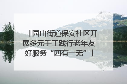 园山街道保安社区开展多元手工践行老年友好服务“四有一无”