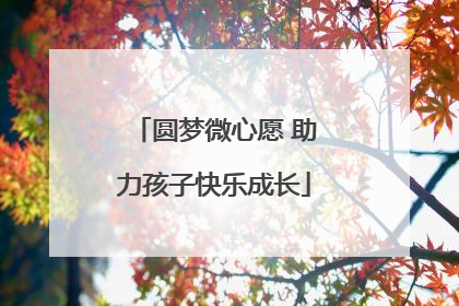 圆梦微心愿 助力孩子快乐成长