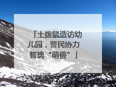 土拨鼠造访幼儿园，警民协力智擒“萌兽”