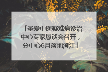 圣爱中医疑难病诊治中心专家恳谈会召开，分中心6月落地澄江