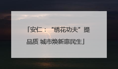 安仁：“绣花功夫”提品质 城市焕新惠民生