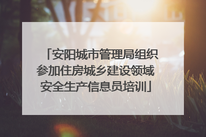 安阳城市管理局组织参加住房城乡建设领域安全生产信息员培训