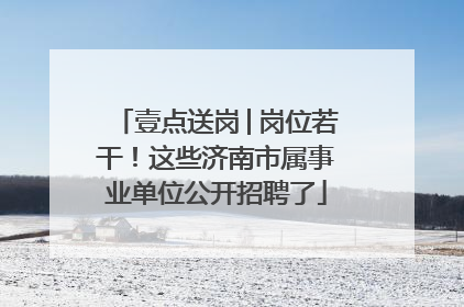 壹点送岗│岗位若干！这些济南市属事业单位公开招聘了