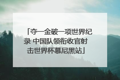 夺一金破一项世界纪录 中国队领衔收官射击世界杯慕尼黑站