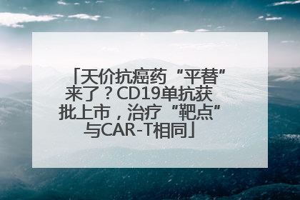 天价抗癌药“平替”来了？CD19单抗获批上市，治疗“靶点”与CAR-T相同