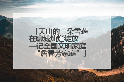 天山的一朵雪莲在聊城灿烂绽放——记全国文明家庭“詹春芳家庭”