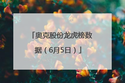 奥克股份龙虎榜数据（6月5日）