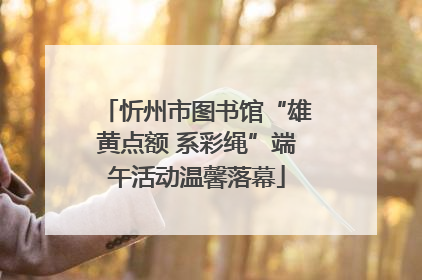 忻州市图书馆“雄黄点额 系彩绳”端午活动温馨落幕
