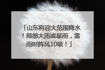 山东将迎大范围降水！局部大雨或暴雨，雷雨时阵风10级！