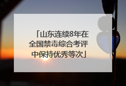 山东连续8年在全国禁毒综合考评中保持优秀等次