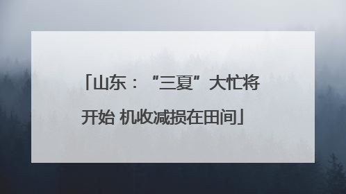 山东：“三夏”大忙将开始 机收减损在田间