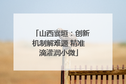山西襄垣：创新机制解难题 精准滴灌润小微