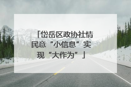 岱岳区政协社情民意“小信息”实现“大作为”