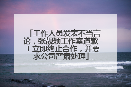 工作人员发表不当言论，张靓颖工作室道歉！立即终止合作，并要求公司严肃处理