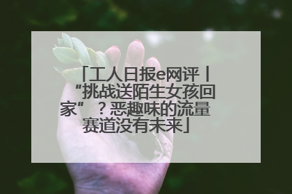 工人日报e网评丨“挑战送陌生女孩回家”？恶趣味的流量赛道没有未来