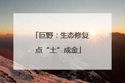 巨野：生态修复点“土”成金