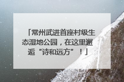 常州武进首座村级生态湿地公园，在这里邂逅“诗和远方”！