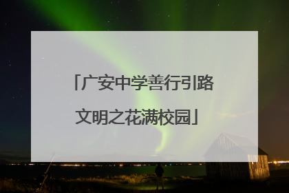 广安中学善行引路 文明之花满校园