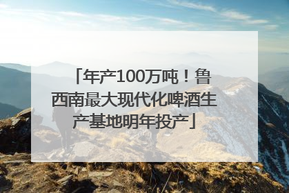 年产100万吨！鲁西南最大现代化啤酒生产基地明年投产