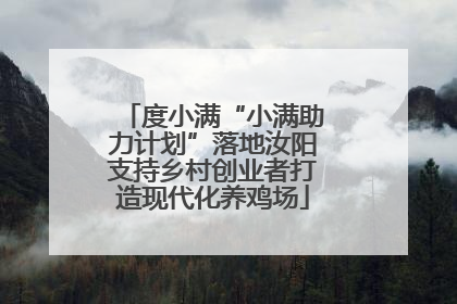 度小满“小满助力计划”落地汝阳支持乡村创业者打造现代化养鸡场