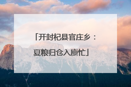 开封杞县官庄乡：夏粮归仓入廪忙
