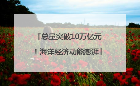 总量突破10万亿元！海洋经济动能澎湃