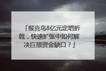 报喜鸟8亿元定增折戟，快速扩张中如何解决巨额资金缺口？