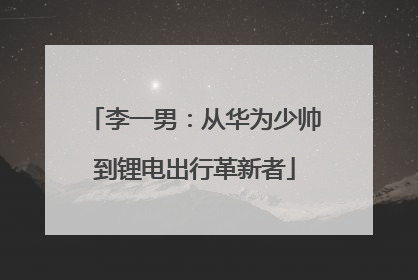 李一男：从华为少帅到锂电出行革新者
