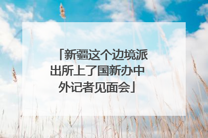 新疆这个边境派出所上了国新办中外记者见面会