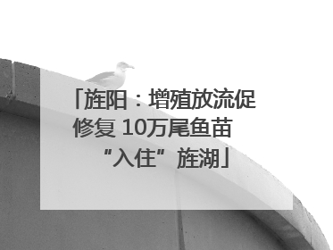 旌阳：增殖放流促修复 10万尾鱼苗“入住”旌湖