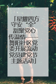 星耀四方守安“全” 甜聚党心传温情——舞阳社区党委开展流动党员建党节主题活动