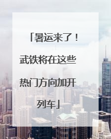 暑运来了！武铁将在这些热门方向加开列车
