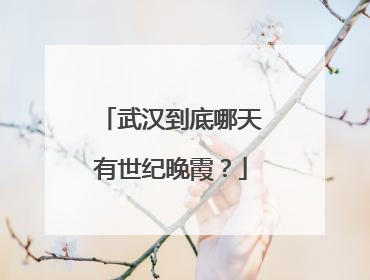 武汉到底哪天有世纪晚霞？