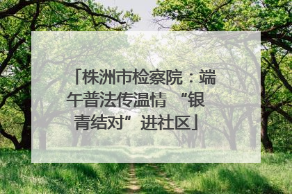 株洲市检察院：端午普法传温情 “银青结对”进社区