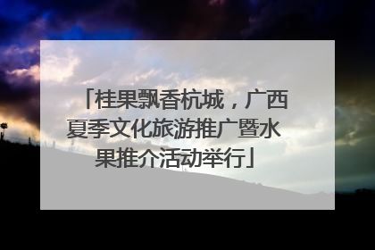 桂果飘香杭城，广西夏季文化旅游推广暨水果推介活动举行