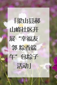 梁山县郝山峰社区开展“幸福友邻 粽香端午”包粽子活动